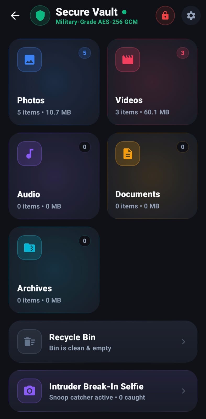 Encrypted Vault Dashboard